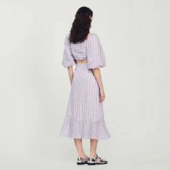 Best A-Line Striped Skirt Women Matching Sets