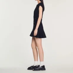Cheap Asymmetric Tweed Dress Women Dresses