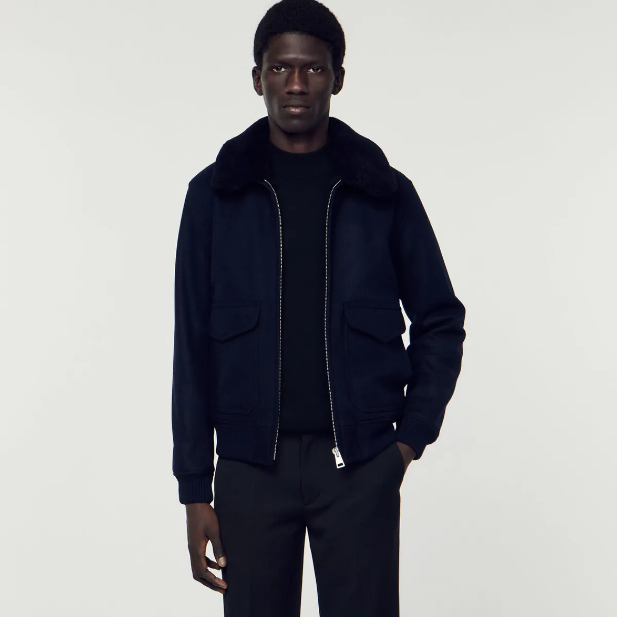 Best Sale Aviator Jacket With Sheepskin Collar Men Jackets