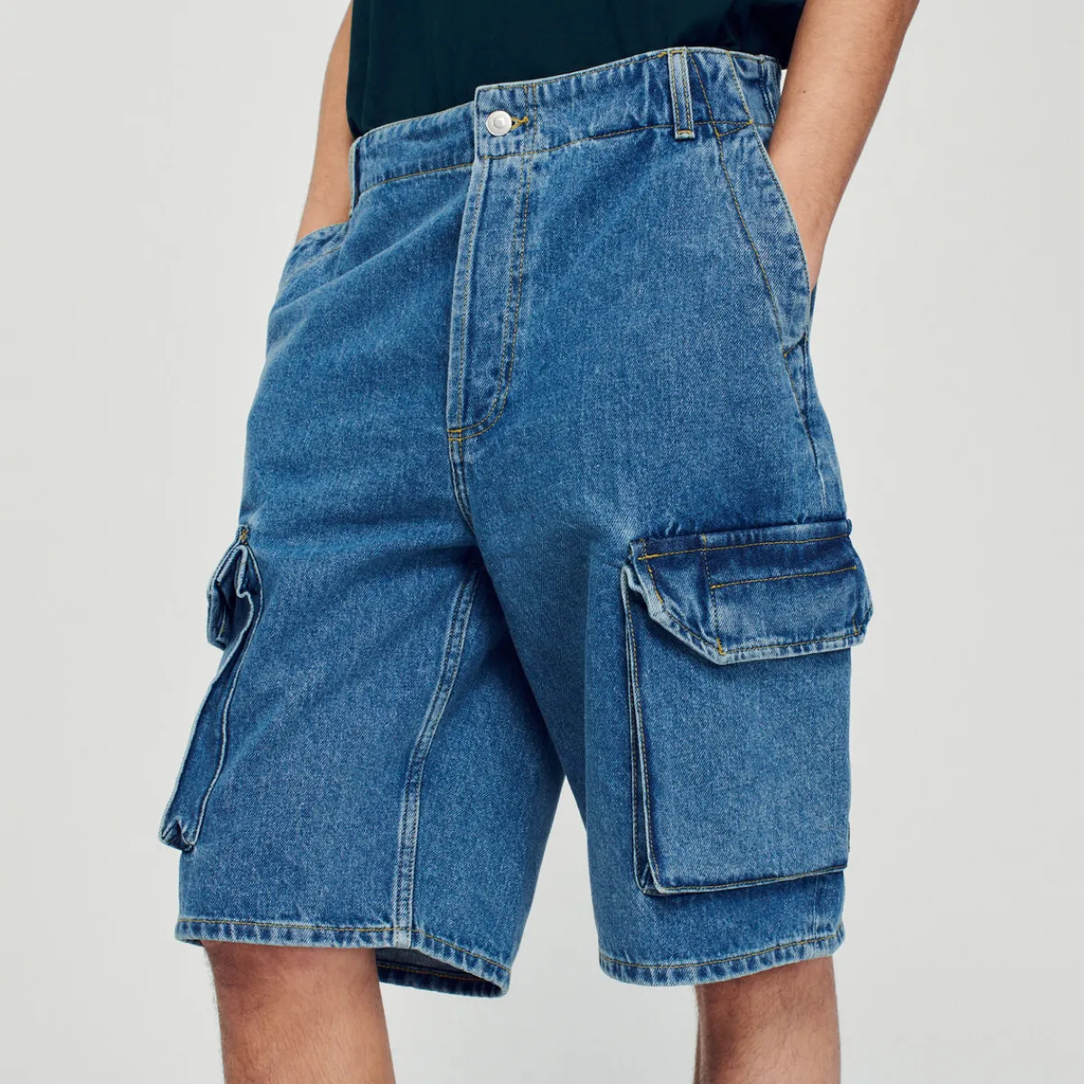 Cheap Baggy Denim Shorts Men Pants & Shorts
