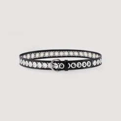 Store Belt With Round Buckle And Eyelets Women Belts