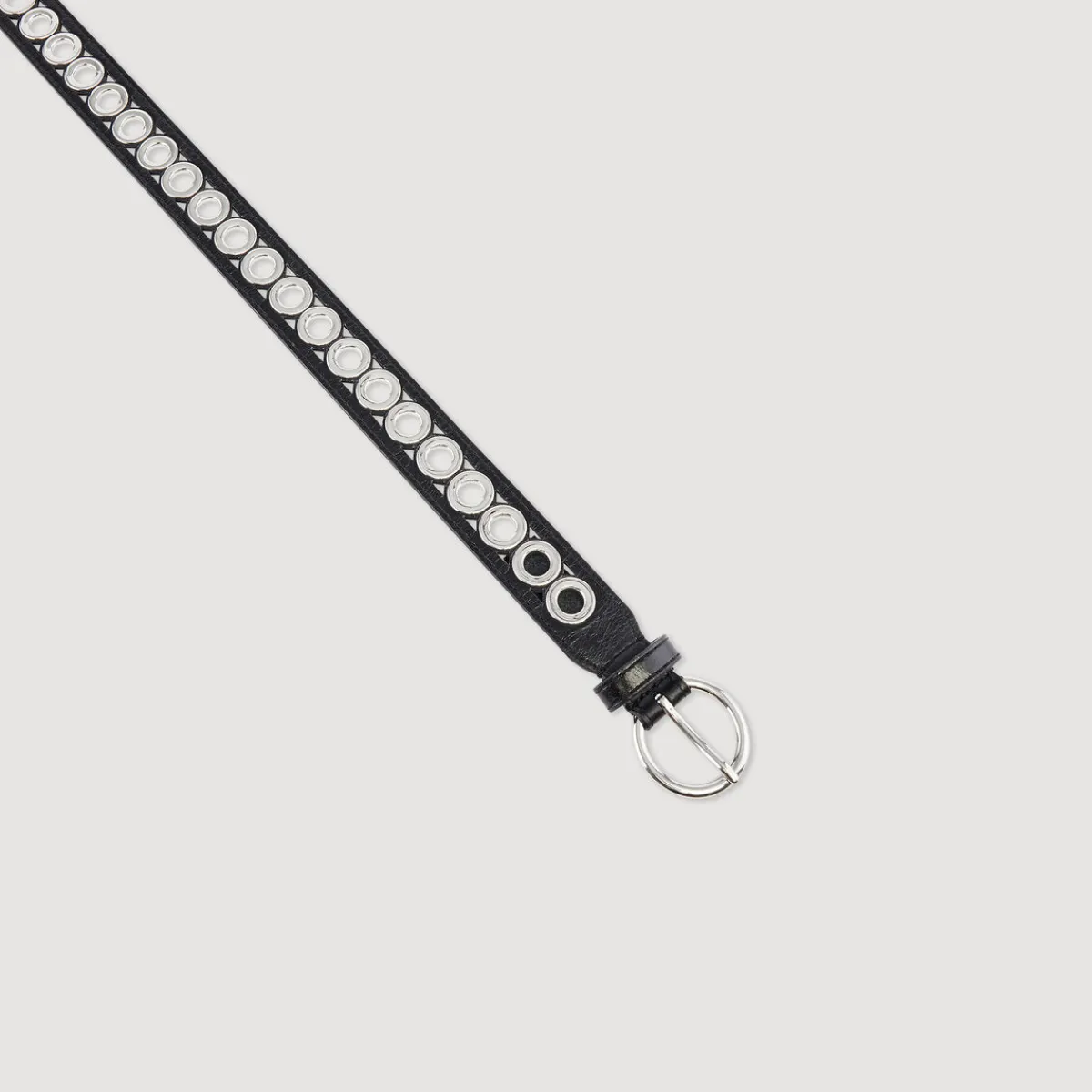 Store Belt With Round Buckle And Eyelets Women Belts
