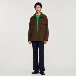 Fashion Boiled Wool Overshirt Men Shirts