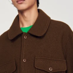 Fashion Boiled Wool Overshirt Men Shirts