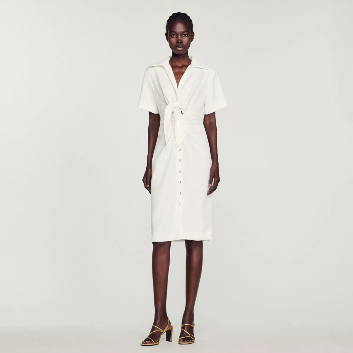 Best Buttoned Midi Dress Women Dresses