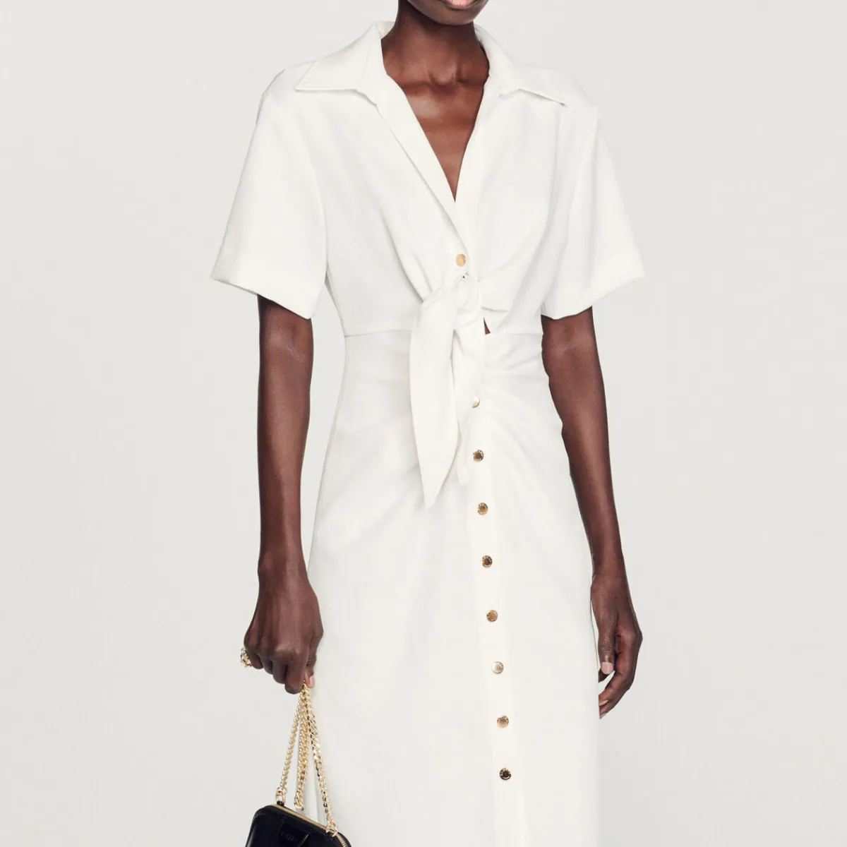 Best Buttoned Midi Dress Women Dresses