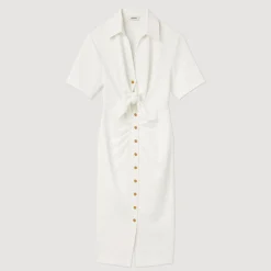 Best Buttoned Midi Dress Women Dresses