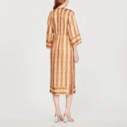 Cheap Caftan Dress With Flower Stripes Print Women Dresses