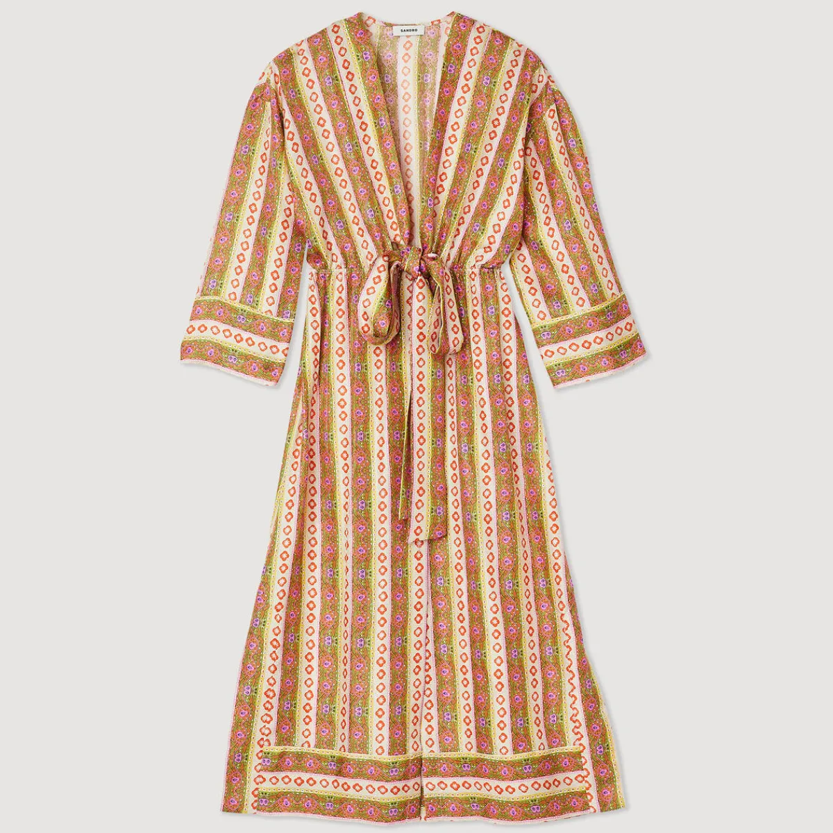 Cheap Caftan Dress With Flower Stripes Print Women Dresses