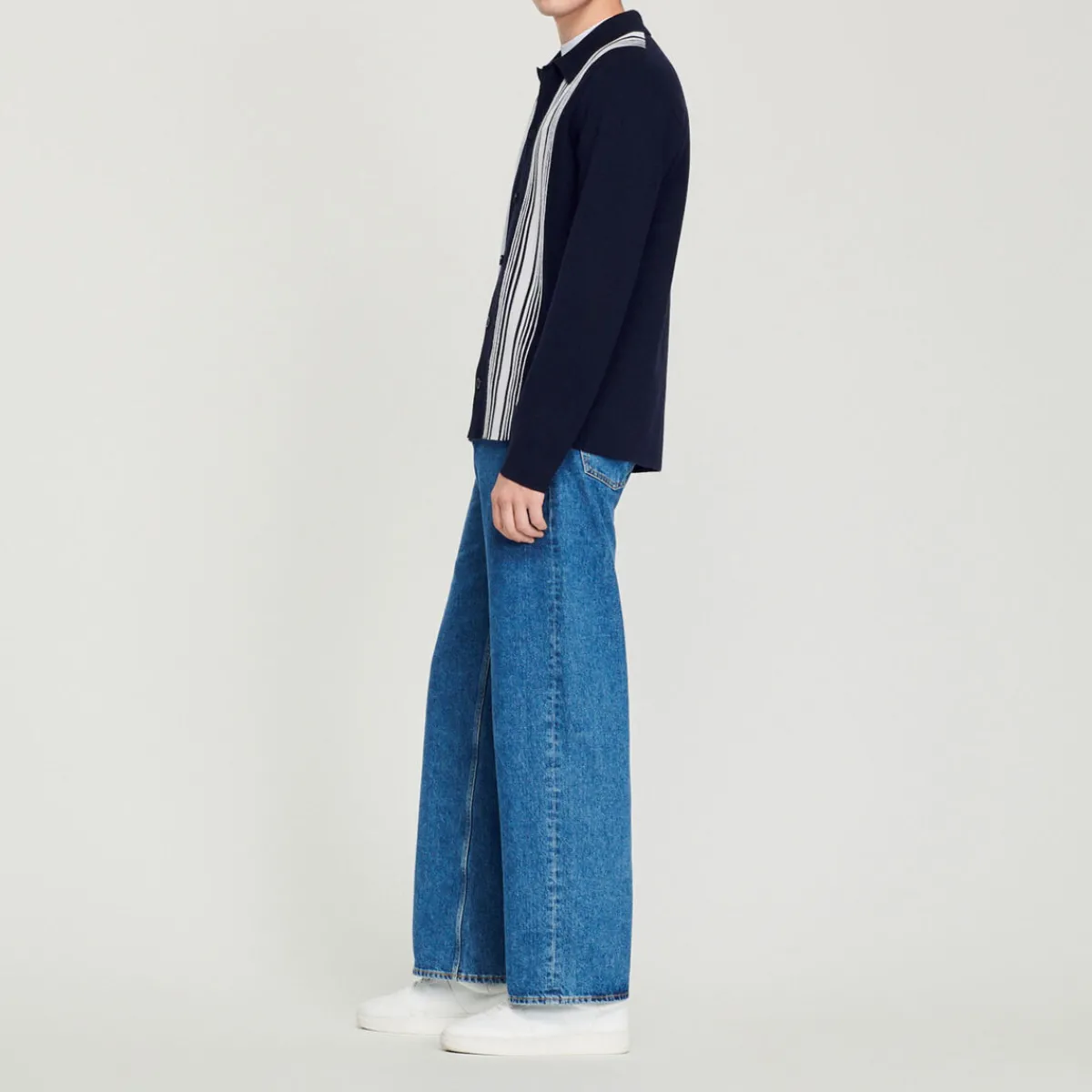 Cheap Cardigan With Contrasting Embroidery Men Sweaters & Cardigans