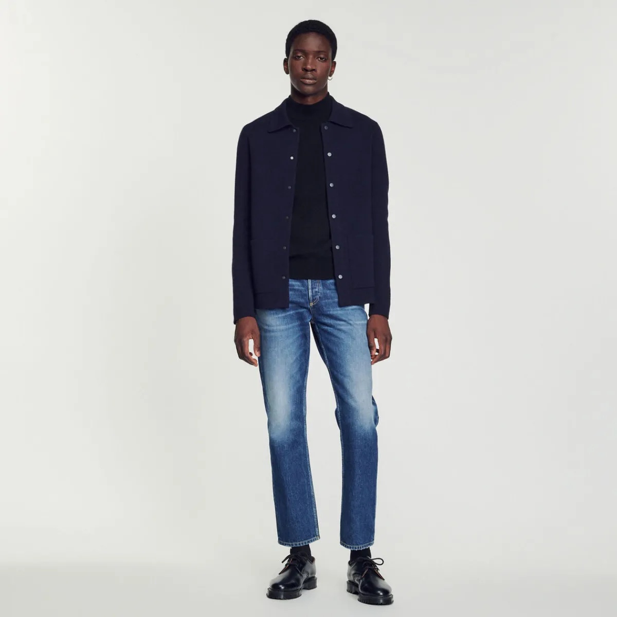 Fashion Cardigan With Polo Collar Men Sweaters & Cardigans