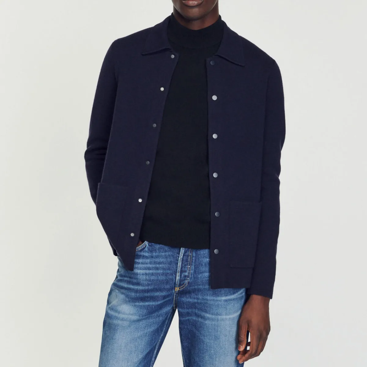 Fashion Cardigan With Polo Collar Men Sweaters & Cardigans