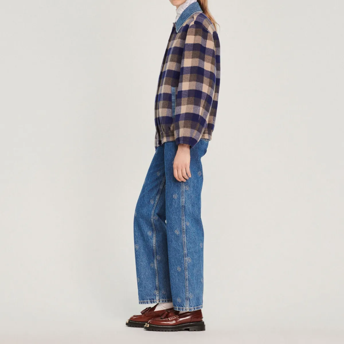 Sale Checked Coat Women Coats