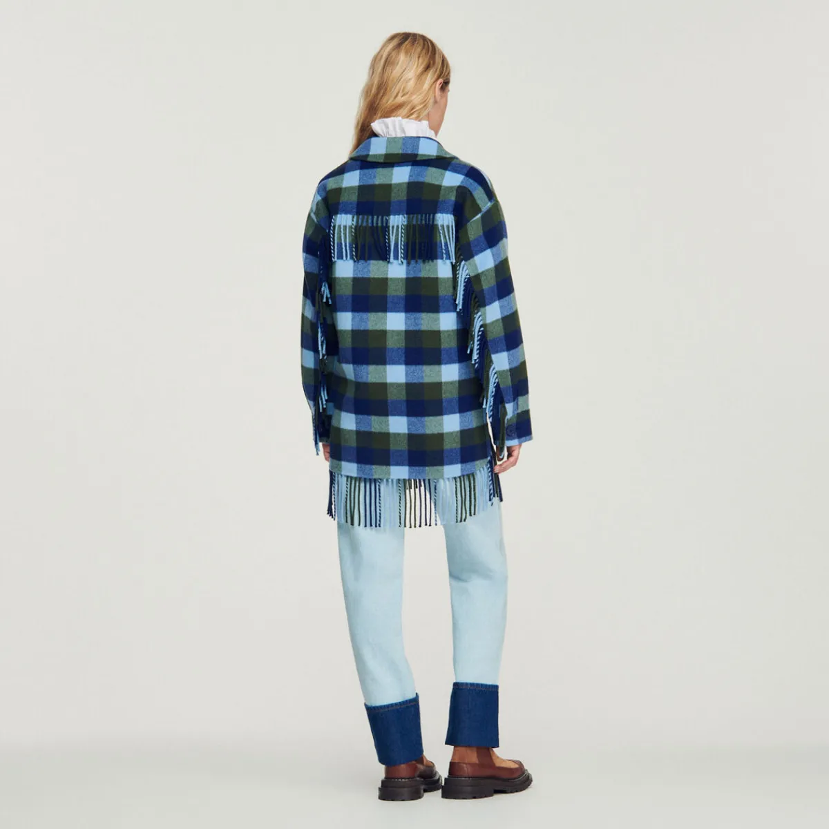Outlet Checked Coat Women Coats
