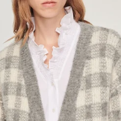 Sale Checked Jacquard Cardigan Women Sweaters & Cardigans