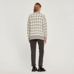 Sale Checked Jacquard Cardigan Women Sweaters & Cardigans