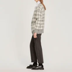 Sale Checked Jacquard Cardigan Women Sweaters & Cardigans