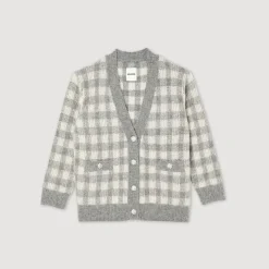 Sale Checked Jacquard Cardigan Women Sweaters & Cardigans