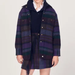 Clearance Checked Overshirt-Style Coat Women Matching Sets
