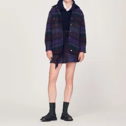 Clearance Checked Overshirt-Style Coat Women Matching Sets