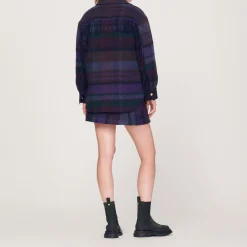 Clearance Checked Overshirt-Style Coat Women Matching Sets