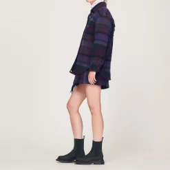Clearance Checked Overshirt-Style Coat Women Matching Sets