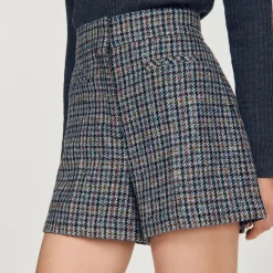 Cheap Checked Shorts Women Matching Sets