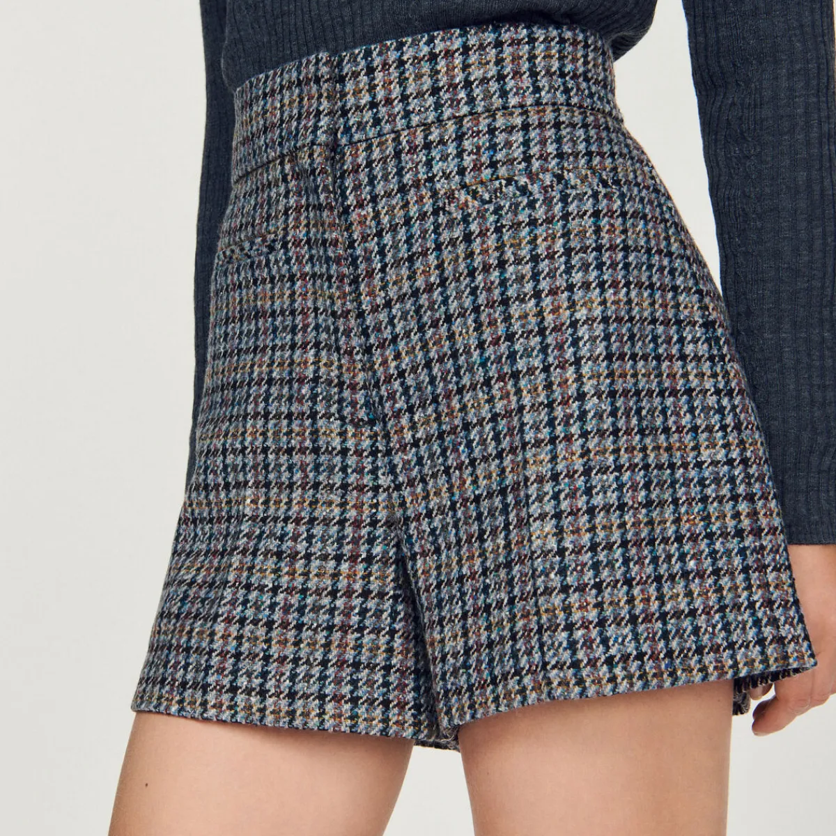 Cheap Checked Shorts Women Matching Sets