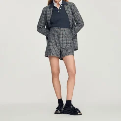 Cheap Checked Shorts Women Matching Sets