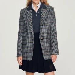 Store Checked Tailored Jacket Women Matching Sets