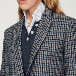 Store Checked Tailored Jacket Women Matching Sets