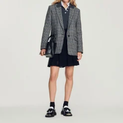Store Checked Tailored Jacket Women Matching Sets