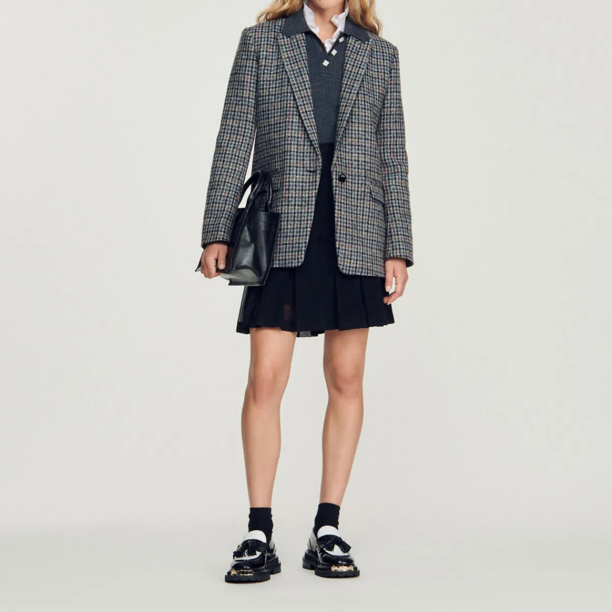 Store Checked Tailored Jacket Women Matching Sets