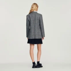 Store Checked Tailored Jacket Women Matching Sets