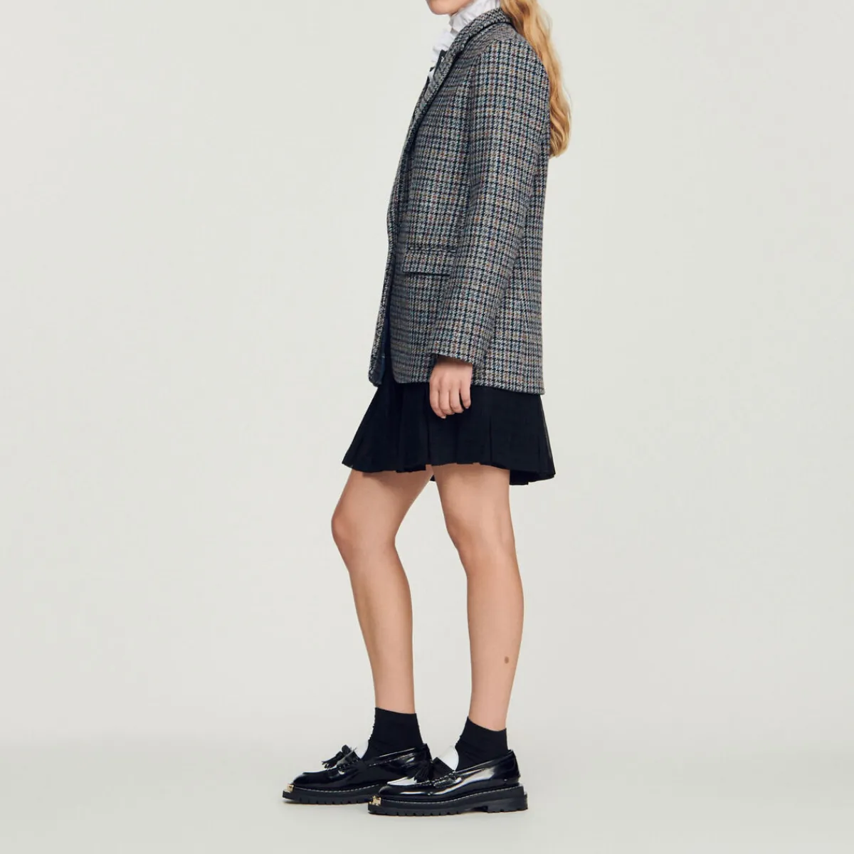 Store Checked Tailored Jacket Women Matching Sets