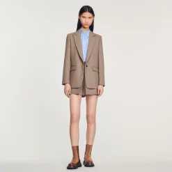 Clearance Checked Tailored Jacket Women Matching Sets