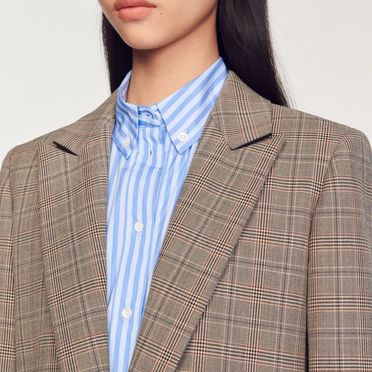 Clearance Checked Tailored Jacket Women Matching Sets