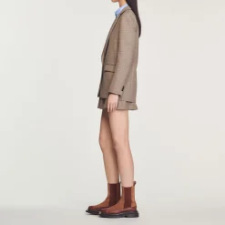 Clearance Checked Tailored Jacket Women Matching Sets