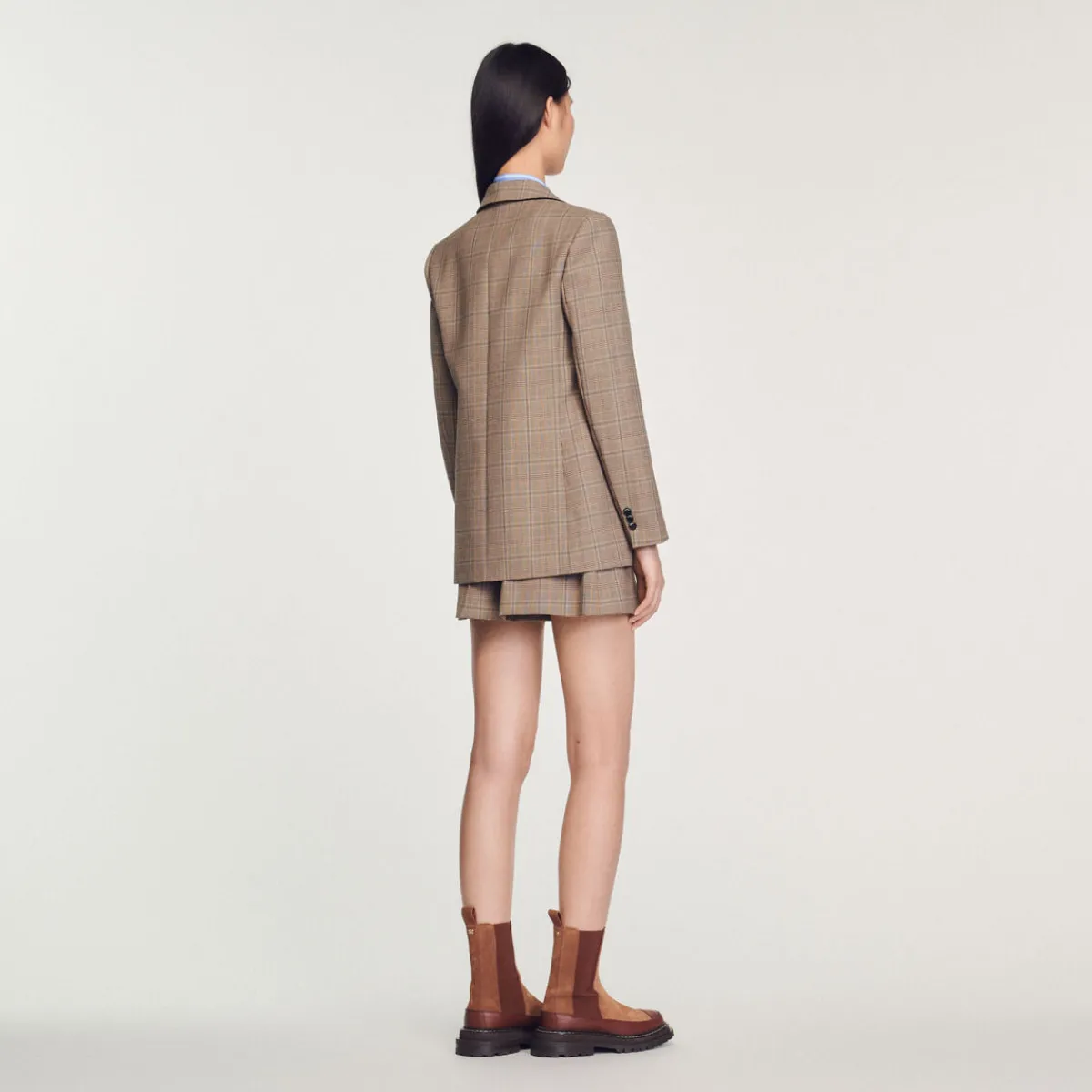 Clearance Checked Tailored Jacket Women Matching Sets