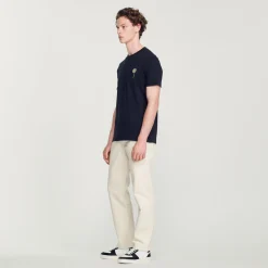Hot Cotton T-Shirt With Dandelion Embroidery Men T-Shirts & Polos