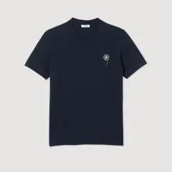 Hot Cotton T-Shirt With Dandelion Embroidery Men T-Shirts & Polos