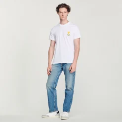 Cheap Cotton T-Shirt With Tulip Embroidery Men T-Shirts & Polos