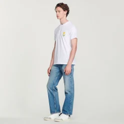 Cheap Cotton T-Shirt With Tulip Embroidery Men T-Shirts & Polos