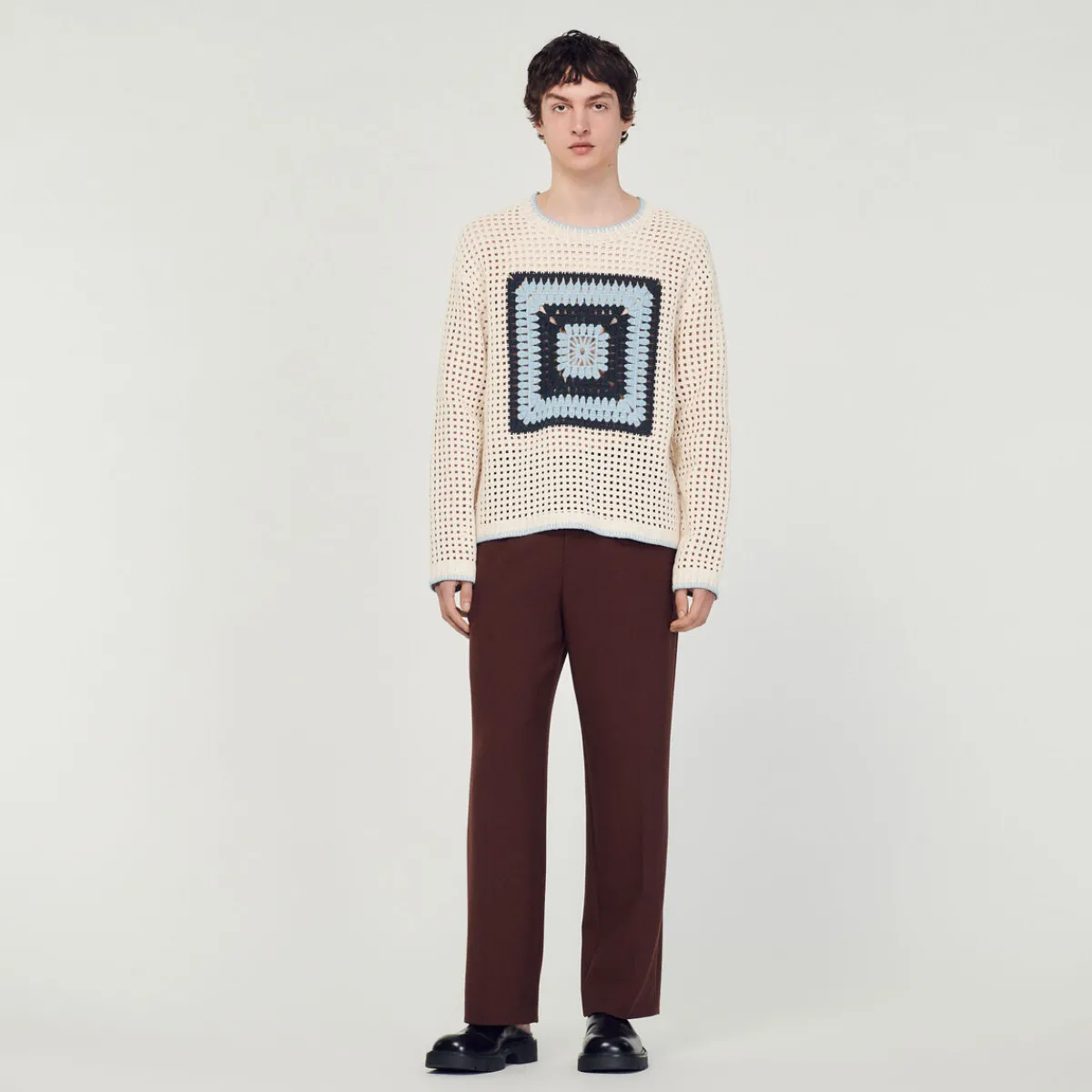 Online Crochet Knit Sweater Men Sweaters & Cardigans