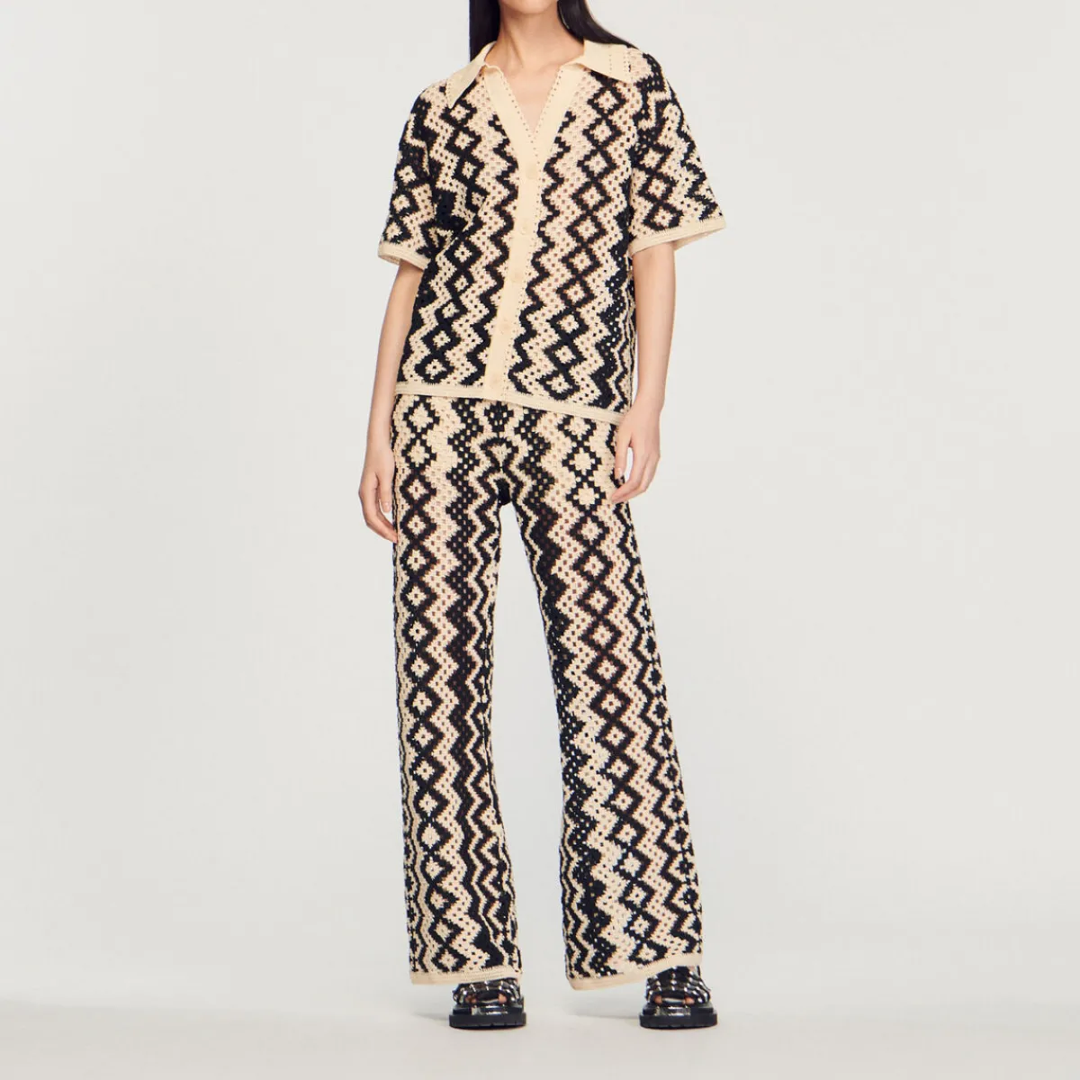 Outlet Crochet Top Women Matching Sets