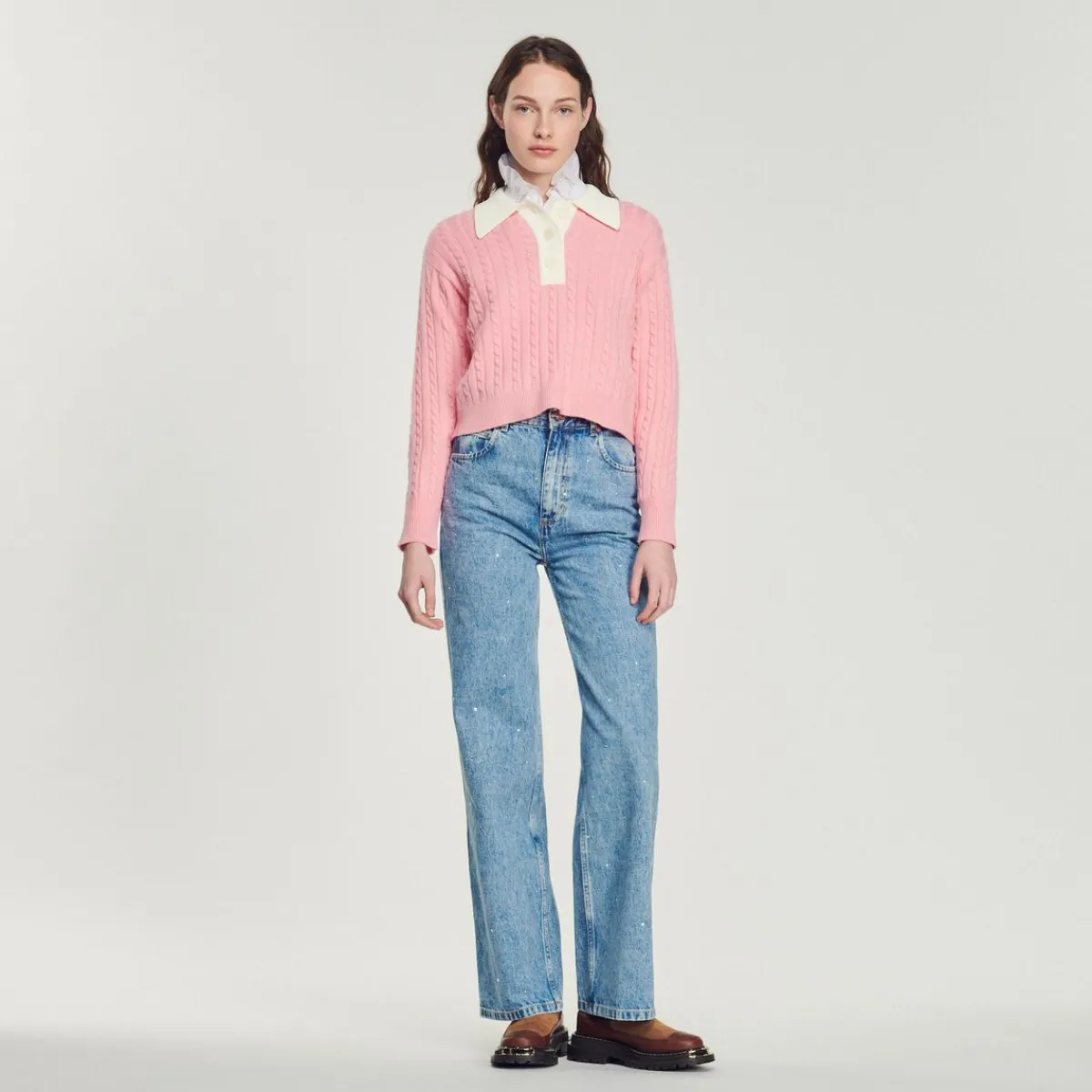 Online Cropped Cable-Knit Sweater Women Sweaters & Cardigans