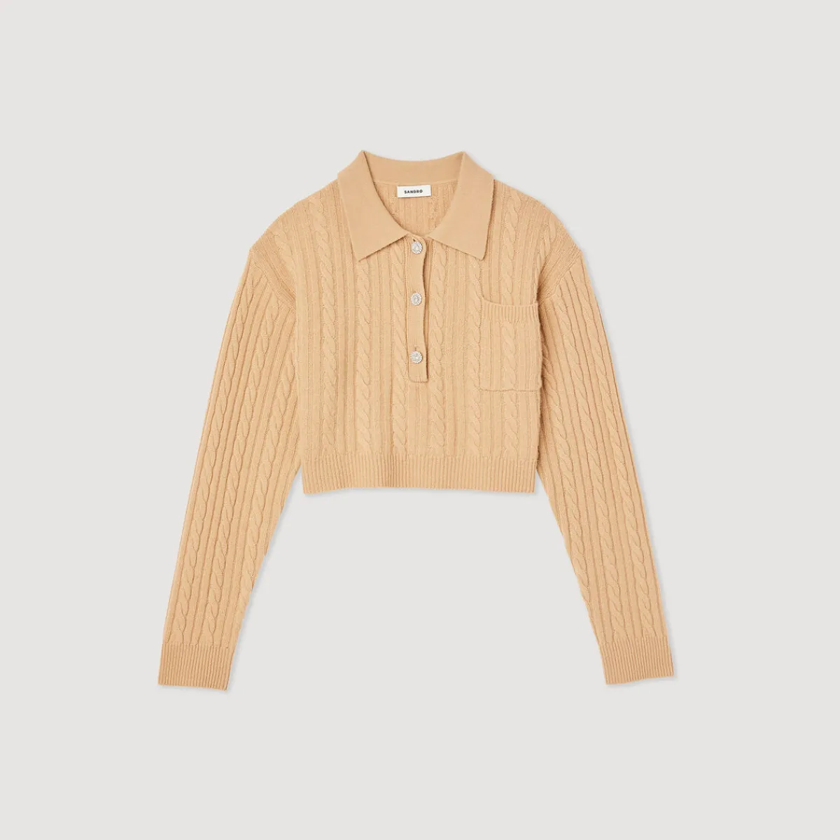 Clearance Cropped Cable-Knit Sweater Women Sweaters & Cardigans