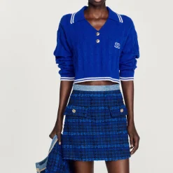 Cheap Cropped Cable-Knit Sweater Women Sweaters & Cardigans