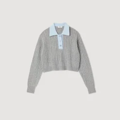 Hot Cropped Cable-Knit Sweater Women Sweaters & Cardigans