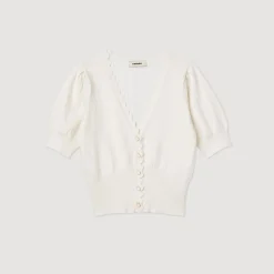 Fashion Cropped Cardigan With Balloon Sleeves Women Sweaters & Cardigans